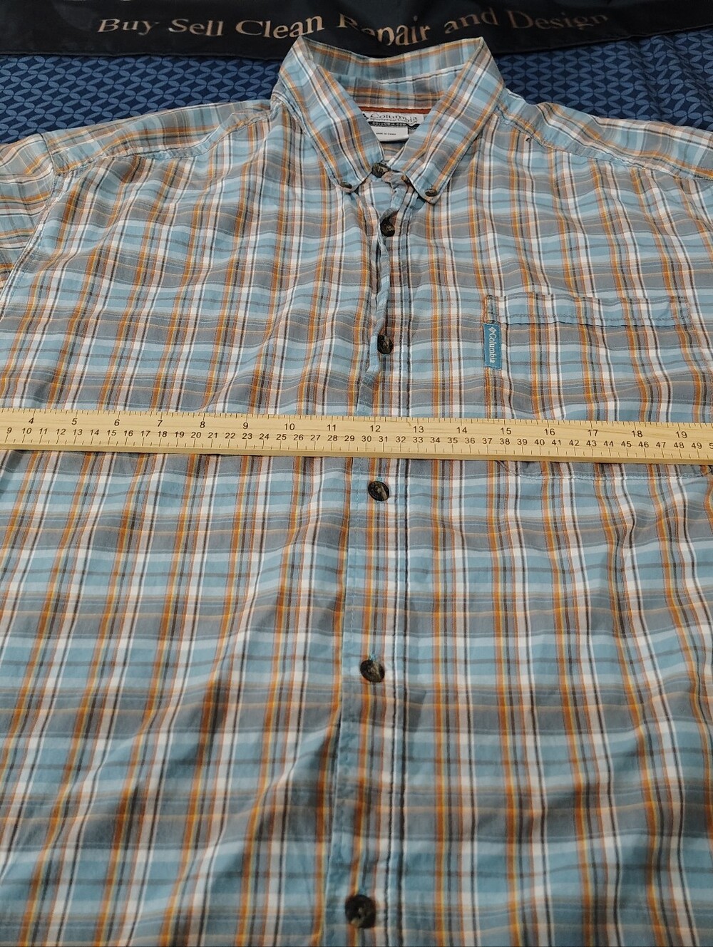 Columbia Sportswear Blue And Orange Plaid button-down - XL shirt - Picture 4 of 10